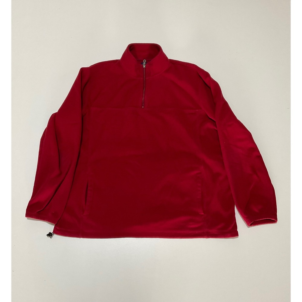Croft & Barrow Mens Fleece Quarter Zip Pullover Sweater Red XL